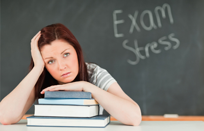 Teen student look stressful for exam