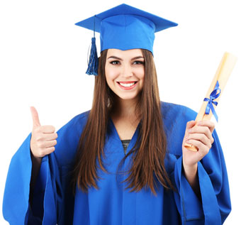 Teen with graduation clothes